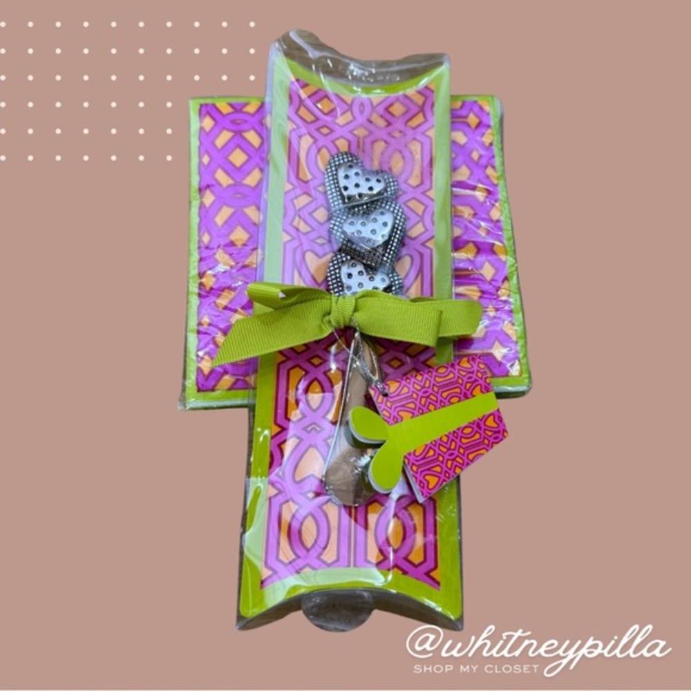 3/$20 Mudpie gift Hearts Spreader Cheese knife Charcuterie + napkins